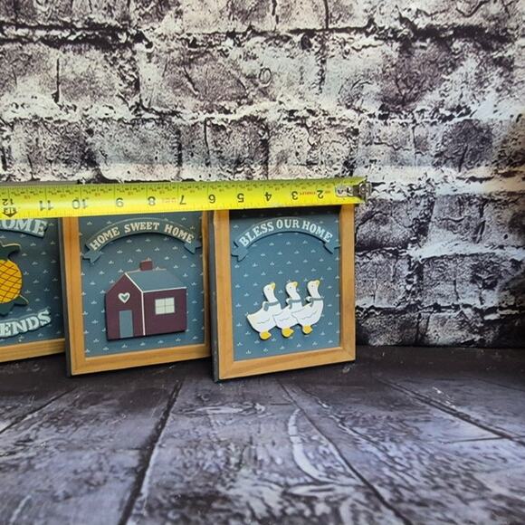 Vintage Habersnam Country Sign Collection Wood Framed Made in Taiwan - Picture 8 of 10